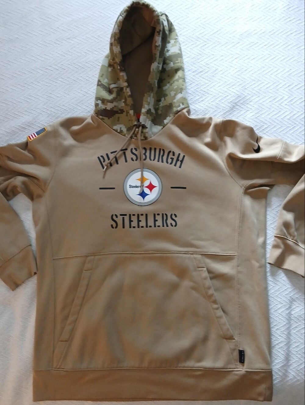 Sz.L Mens Nike Dri Fit Pittsburg Steelers Salute To Service Pullover Hoodie